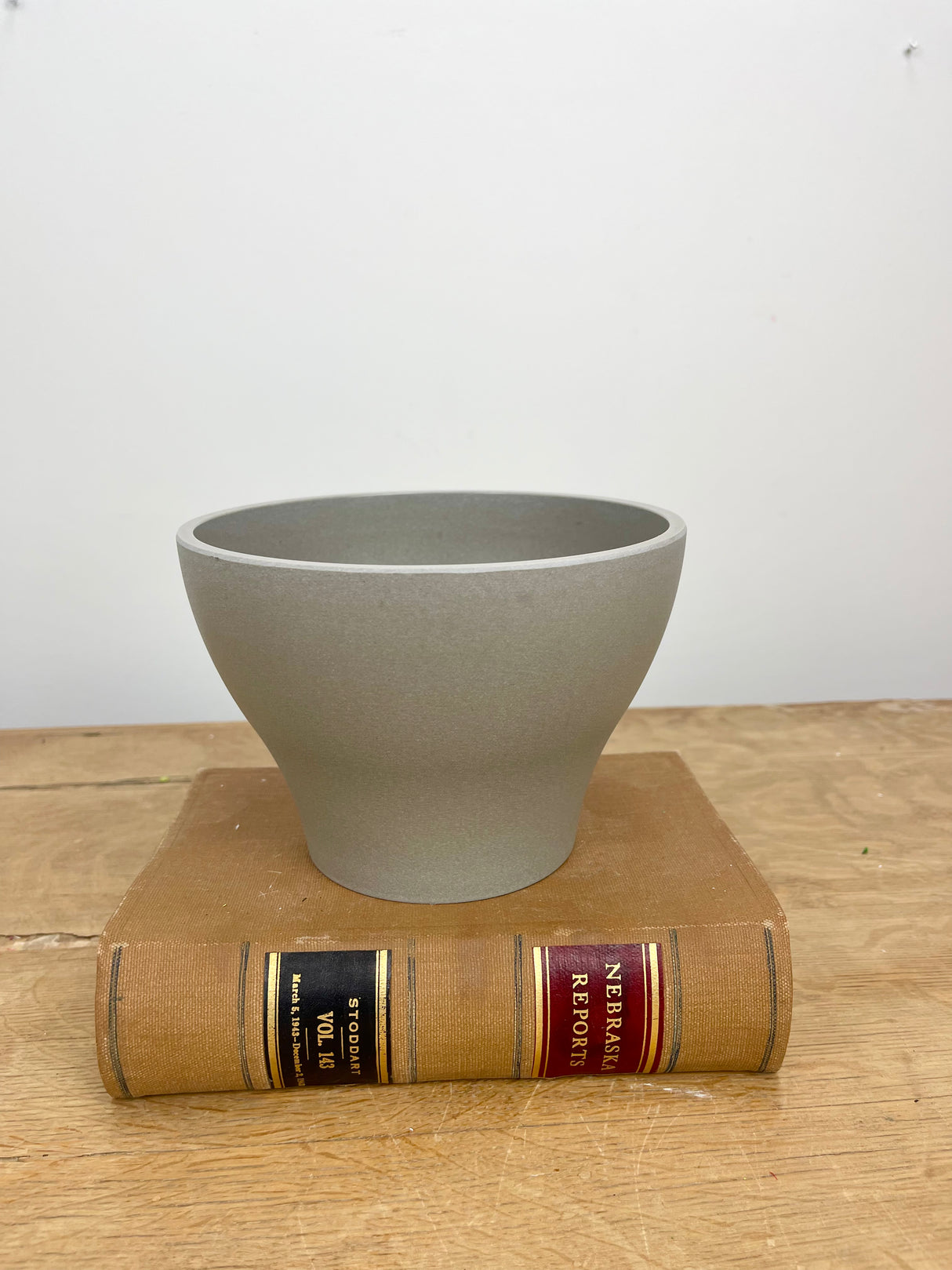 Gray Round Plastic Planter