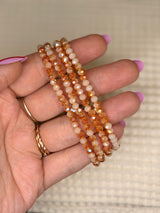 Peach Transitioning Stretchy Facet Mila-Mix Bracelet