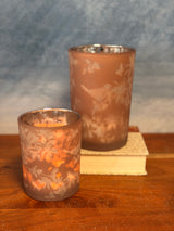 Mauve Glass Candleholder - 2 Sizes
