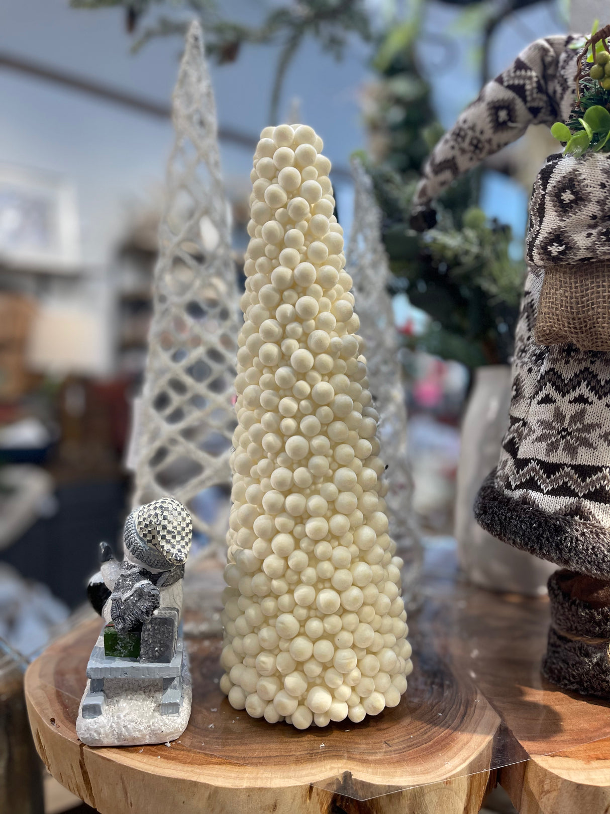 16" Pompom Cone Topiary Tree