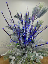 Outdoor Blue Lighted Branch Set of 3