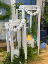 White Bead Handle Lantern -2 Sizes