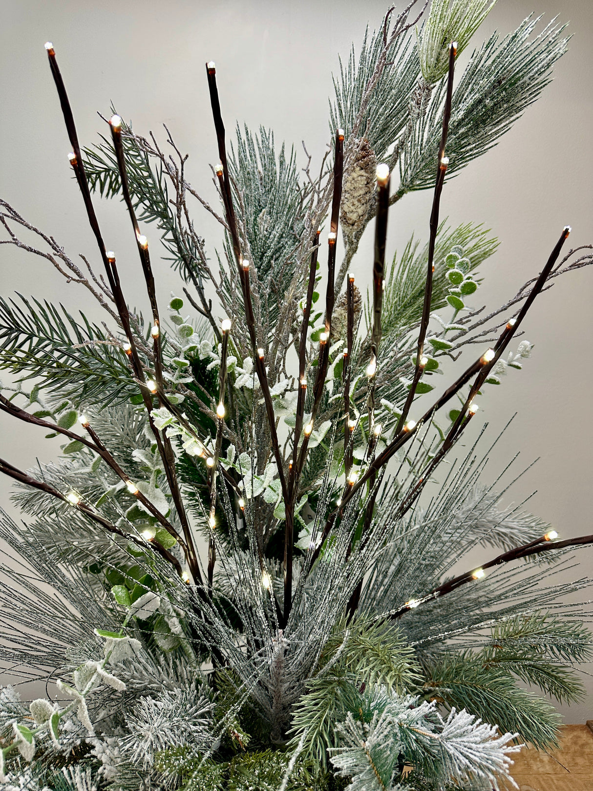 Outdoor Cool White Lighted Branch Set of 3