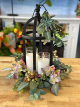 18" Hydrangea Succulent Candle Ring