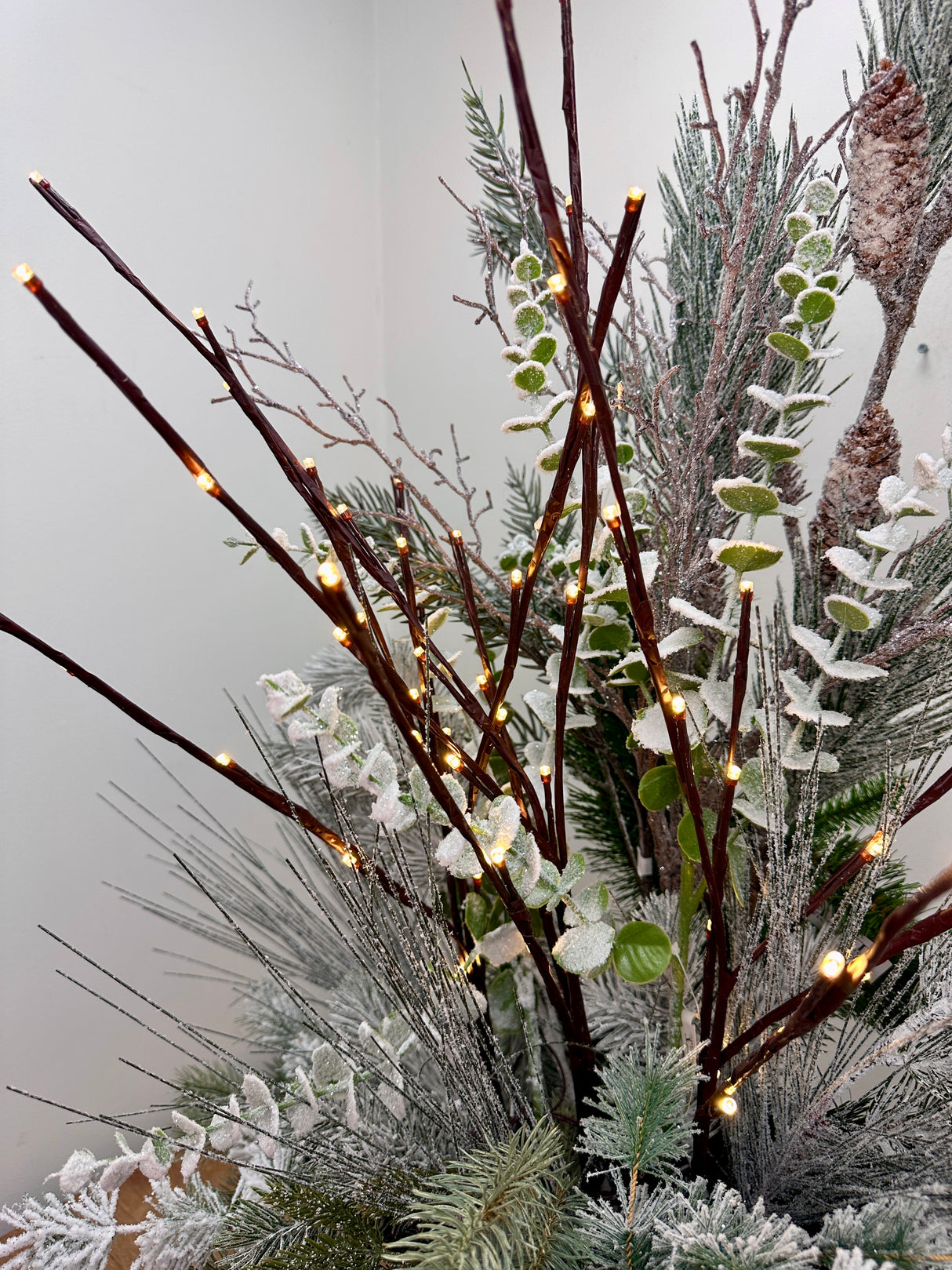 Outdoor Warm White Lighted Branch Set - Plug In