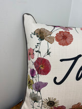 Dried Floral Joy Wreath Pillow