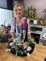 18" Hydrangea Succulent Candle Ring