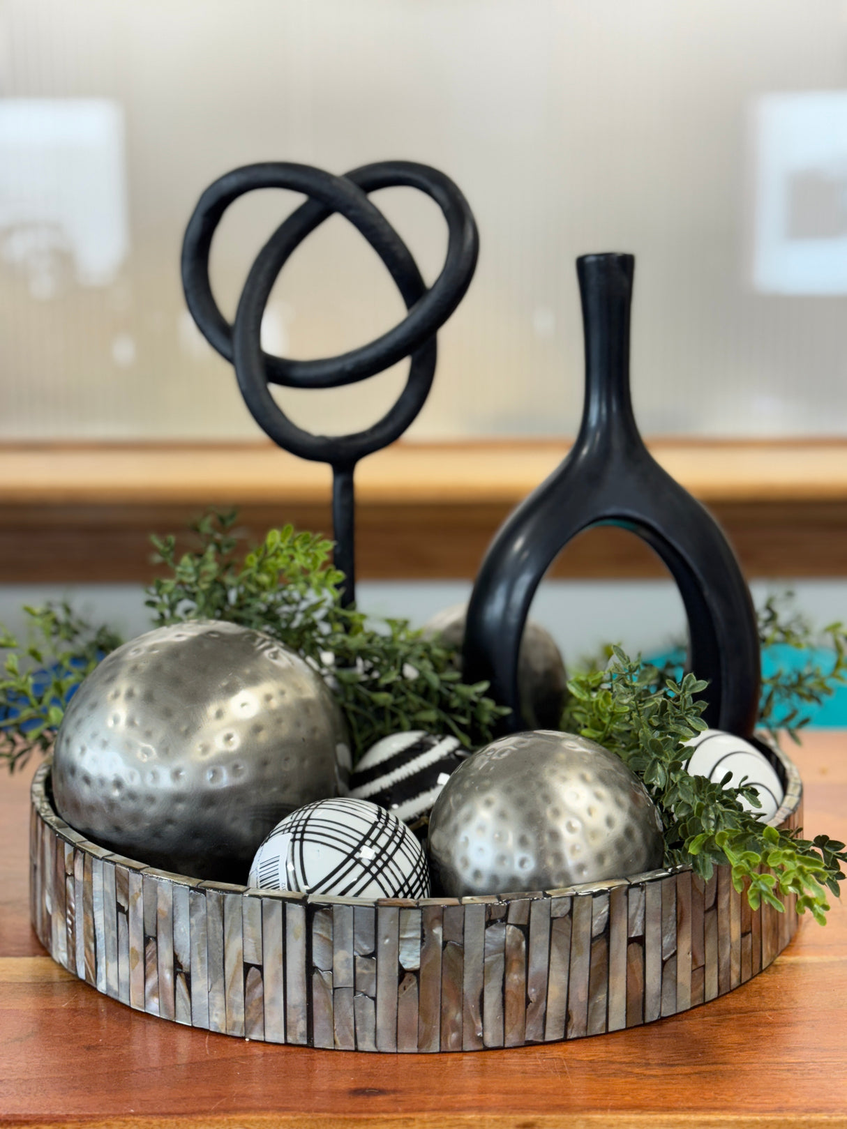 Black & White Stoneware Orb - 4 Styles
