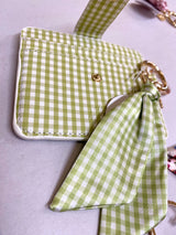 Green Gingham Card Wallet