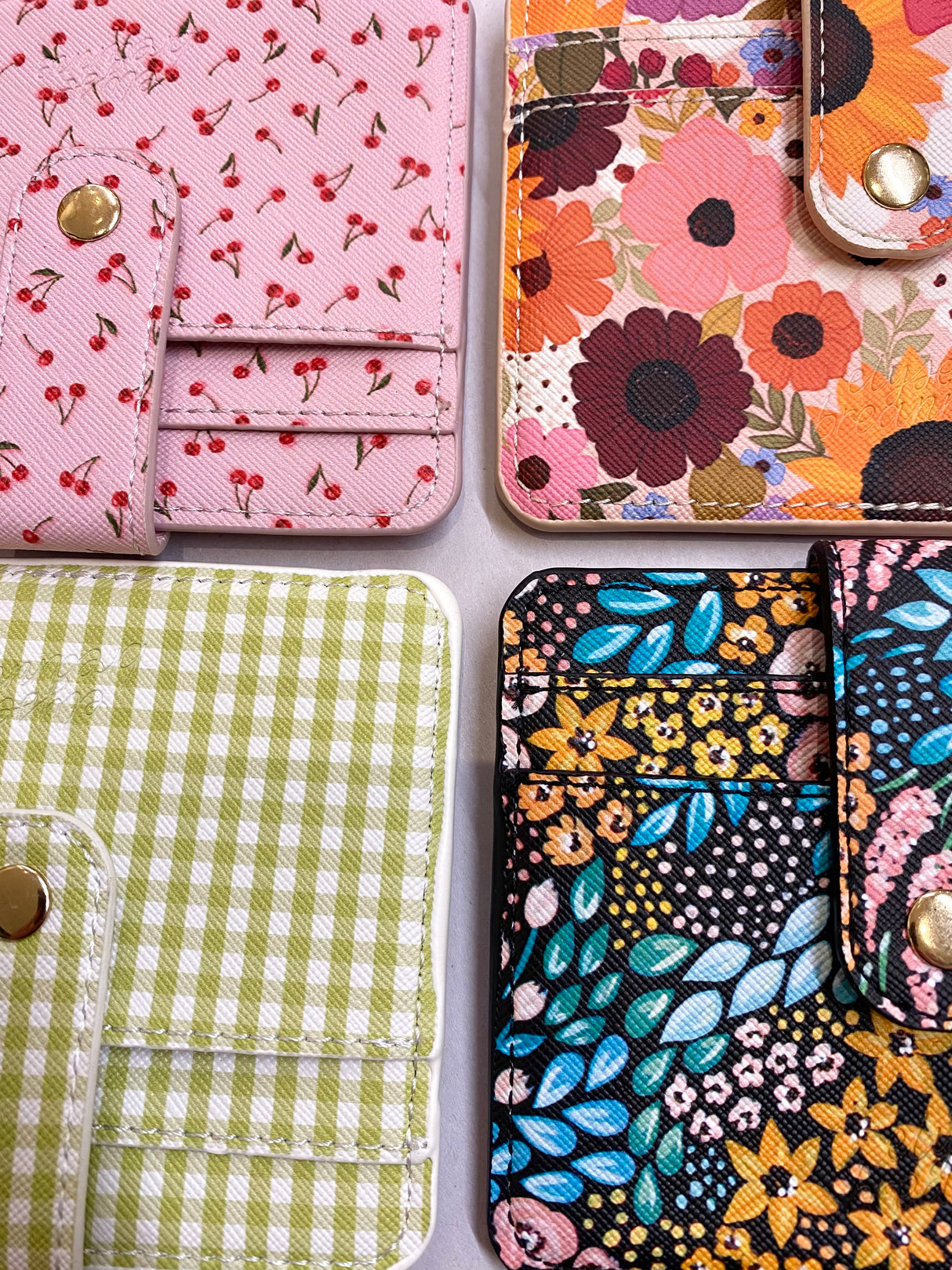Black Floral Card Wallet