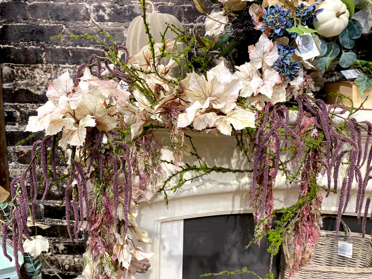 5' Cream Grape Leaf Garland