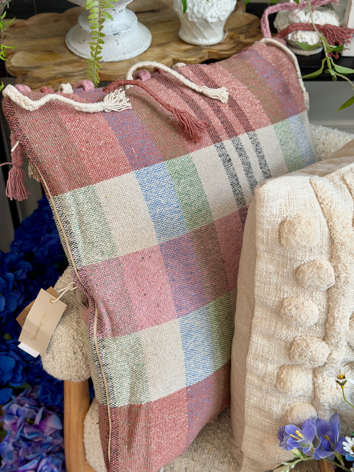 Mystic Square Woven Cotton Pillow