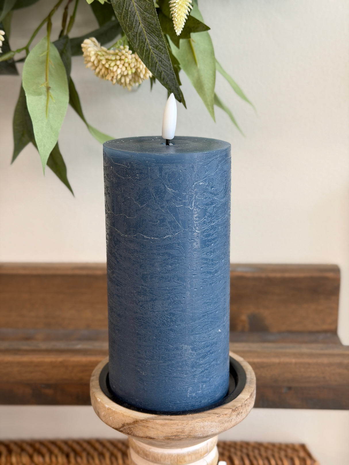 Fia Blue Wax LED 3x6" Candle