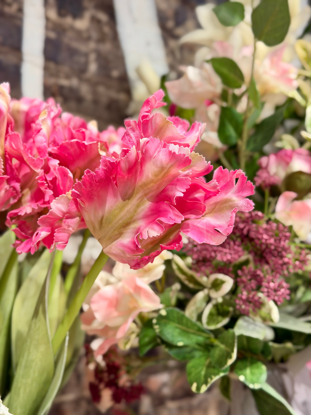 28" Pink Parrot Tulip Spray