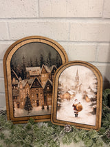 Layered Set Village Santa Canvas Art