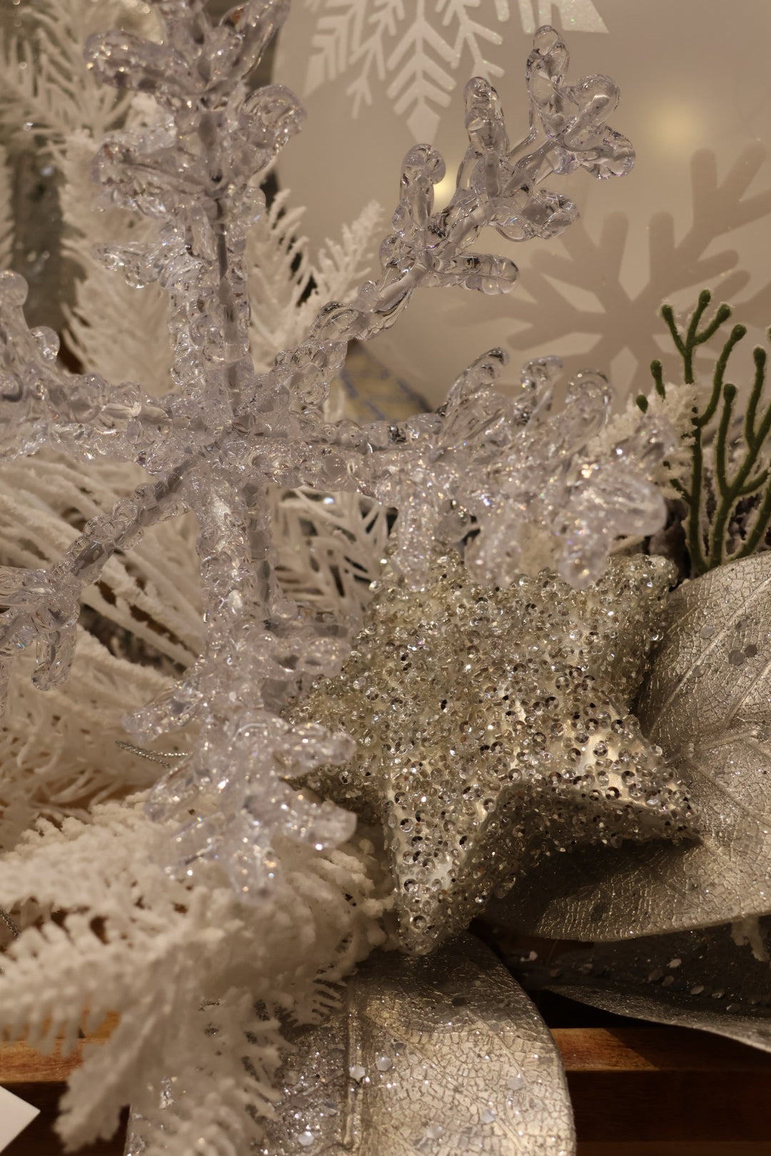 Silver Glitter Glass Star Ornament