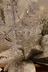 Silver Glitter Glass Star Ornament