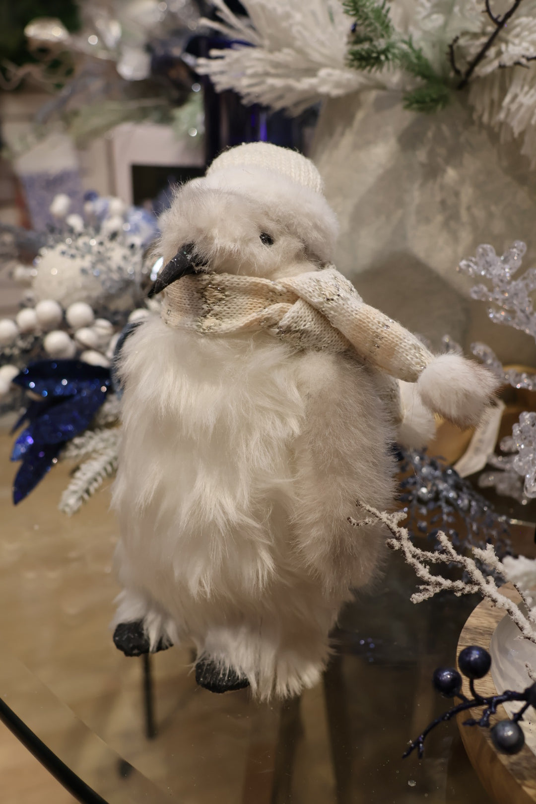 Faux Fur Penguin with Scarf