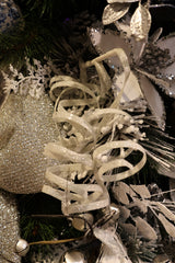White Glitter Curly Q Spray