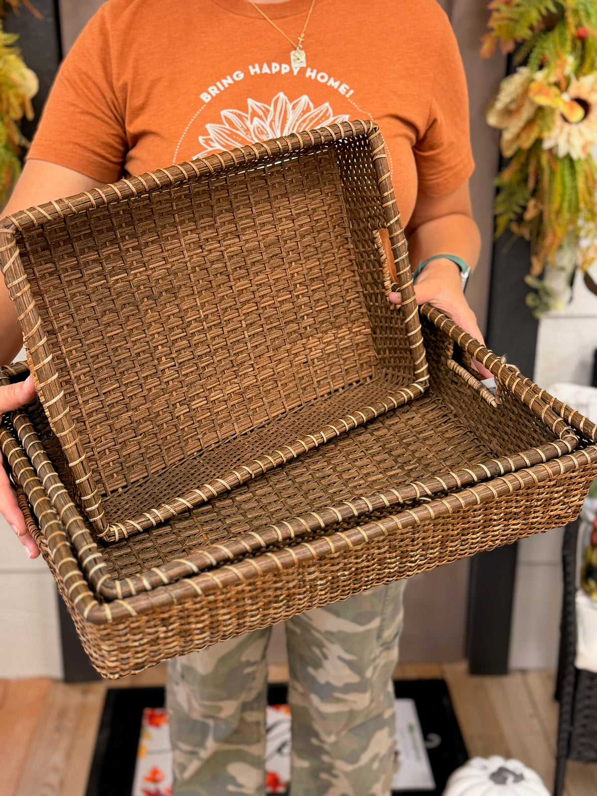 Rattan Basket Tray - 3 Sizes
