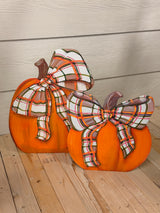Modern Plaid Pumpkin Garden Stake - 2 Styles