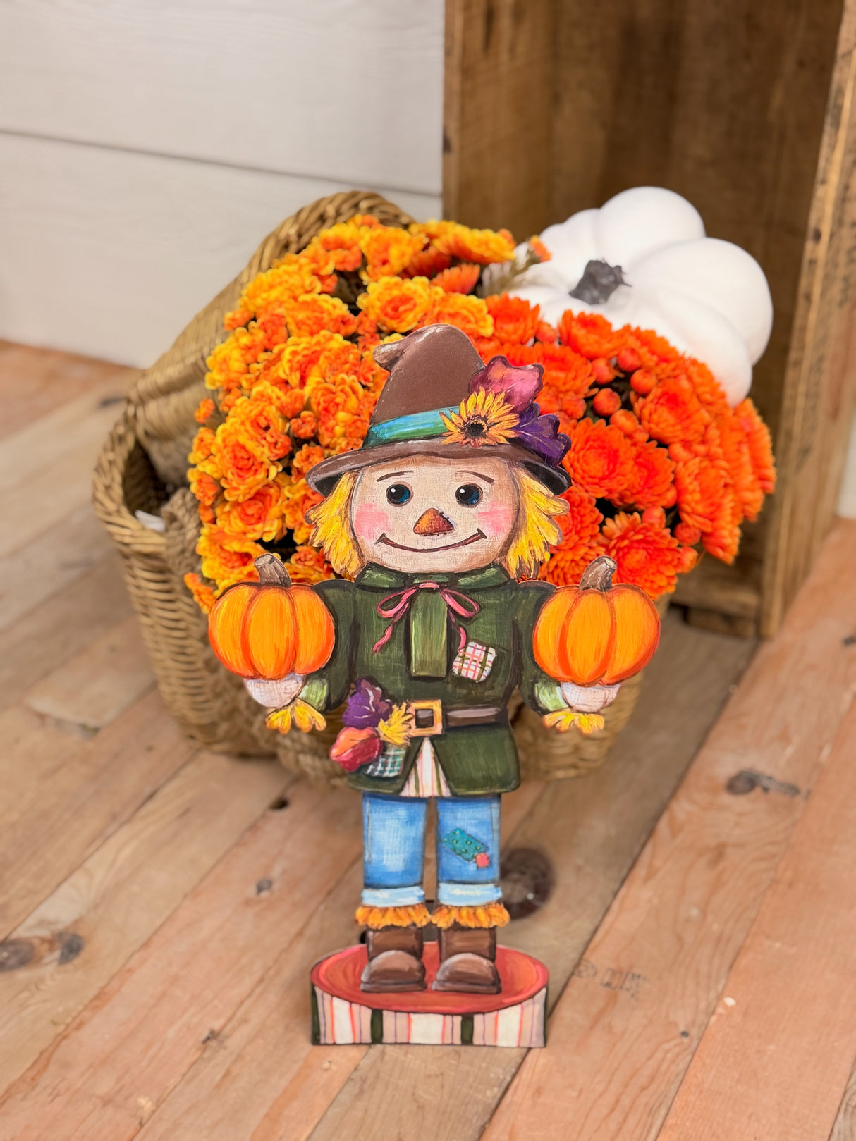 Scarecrow Nutcracker Garden Stake