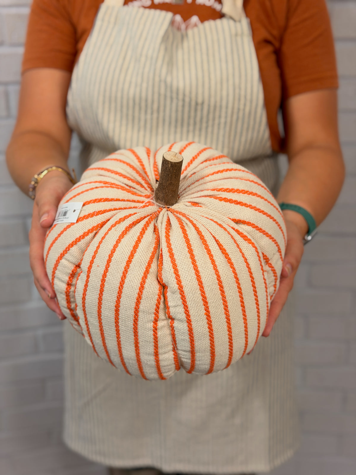 Large Cream & Orange Pumpkin