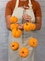 Orange Felt Pumpkin Spray