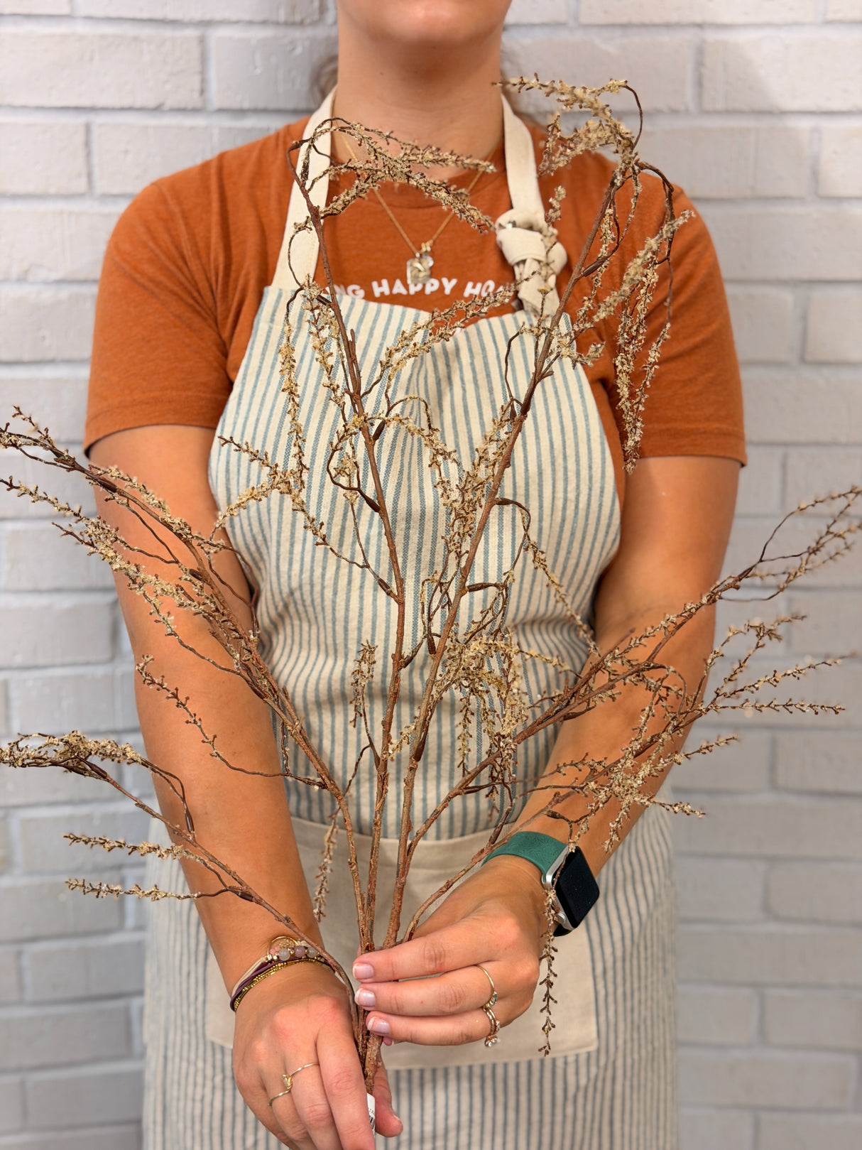 Beige Spiraea Leaf Spray