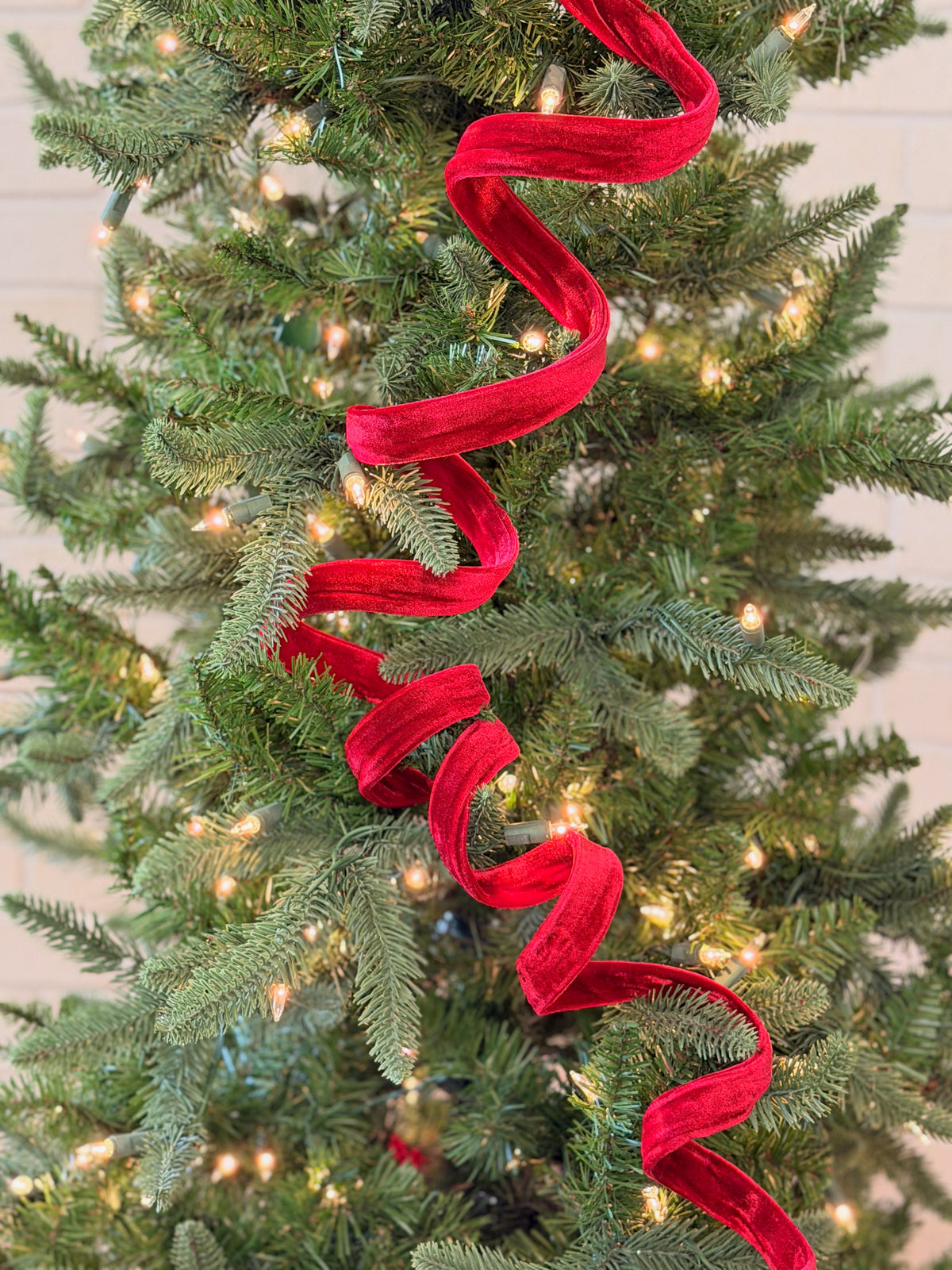 Red Velvet Coil Ribbon Garland
