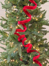 Red Velvet Coil Ribbon Garland