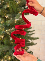 Red Velvet Coil Ribbon Garland