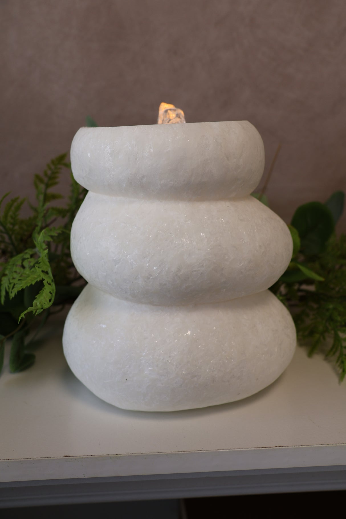 White Rock Fountain Candle