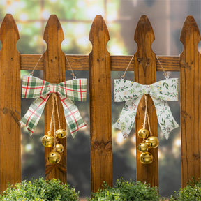 shades of emerald hanging bells wall decor for farmhouse christmas home decor from Magnolias Home Decor