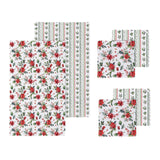 Close-up of poinsettia bliss kitchen towel gift set detail from Magnolias Home Decor