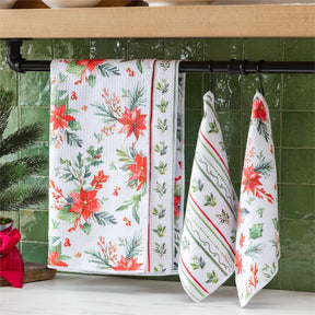 poinsettia bliss kitchen towel gift set for farmhouse christmas home decor from Magnolias Home Decor