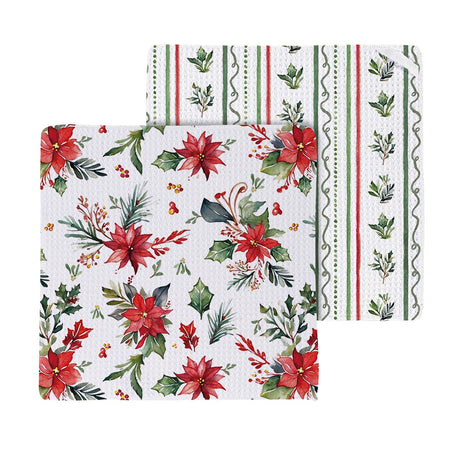 Poinsettia Bliss Kitchen Towel Gift Set view 6 from Magnolias Home Decor
