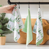 shades of emerald trees dish towel for farmhouse christmas home decor from Magnolias Home Decor