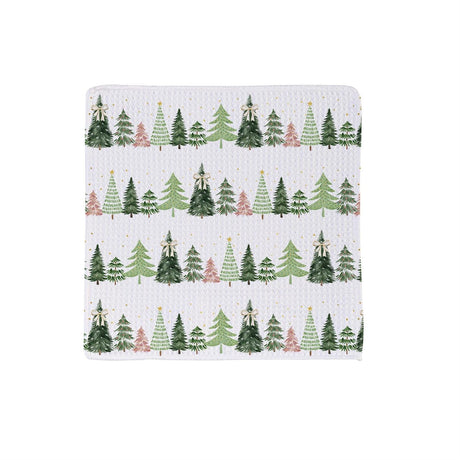 Shades of Emerald Trees Dish Towel view 4 from Magnolias Home Decor
