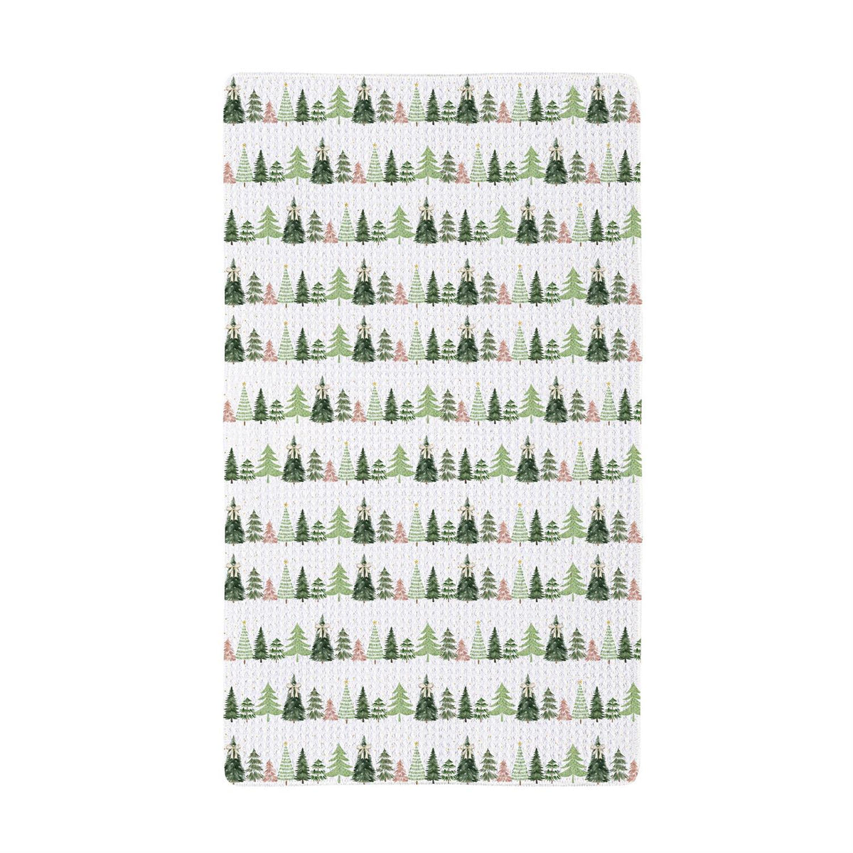Shades of Emerald Waffle Kitchen Towel styled for christmas home decor from Magnolias Home Decor