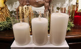 Cream Moving LED Rechargeable Candle Set