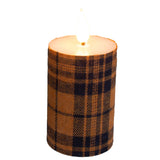 4" Fall Plaid LED Votive Candle