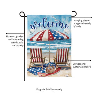 Patriotic Paradise Suede Garden Flag