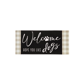 dogs and check sassafras switch mat, outdoor safe, for farmhouse christmas home decor from Magnolias Home Decor