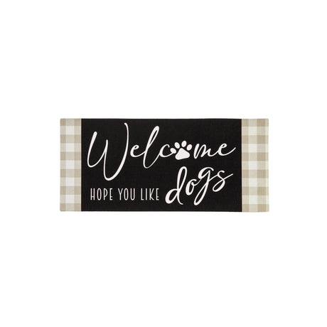 dogs and check sassafras switch mat, outdoor safe, for farmhouse christmas home decor from Magnolias Home Decor
