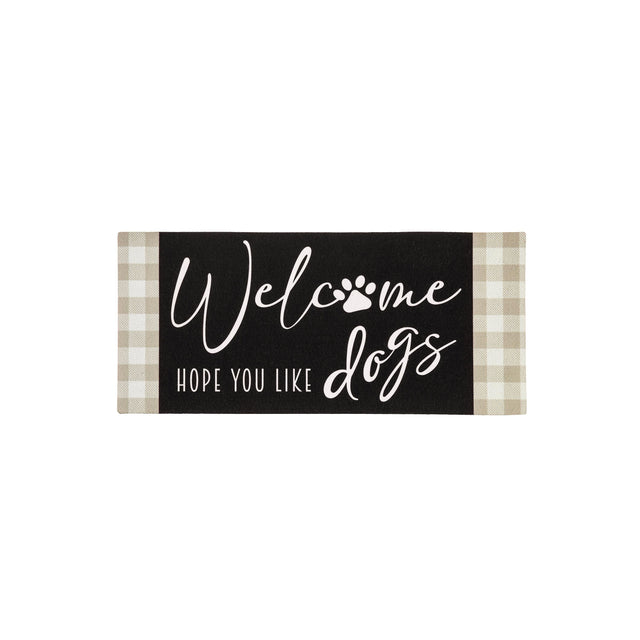 dogs and check sassafras switch mat, outdoor safe, for farmhouse christmas home decor from Magnolias Home Decor
