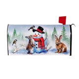 snowman & friends mailbox cover, outdoor safe, for farmhouse christmas home decor from Magnolias Home Decor