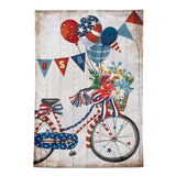 Red White & Bloom Bicycle Moire Garden Flag