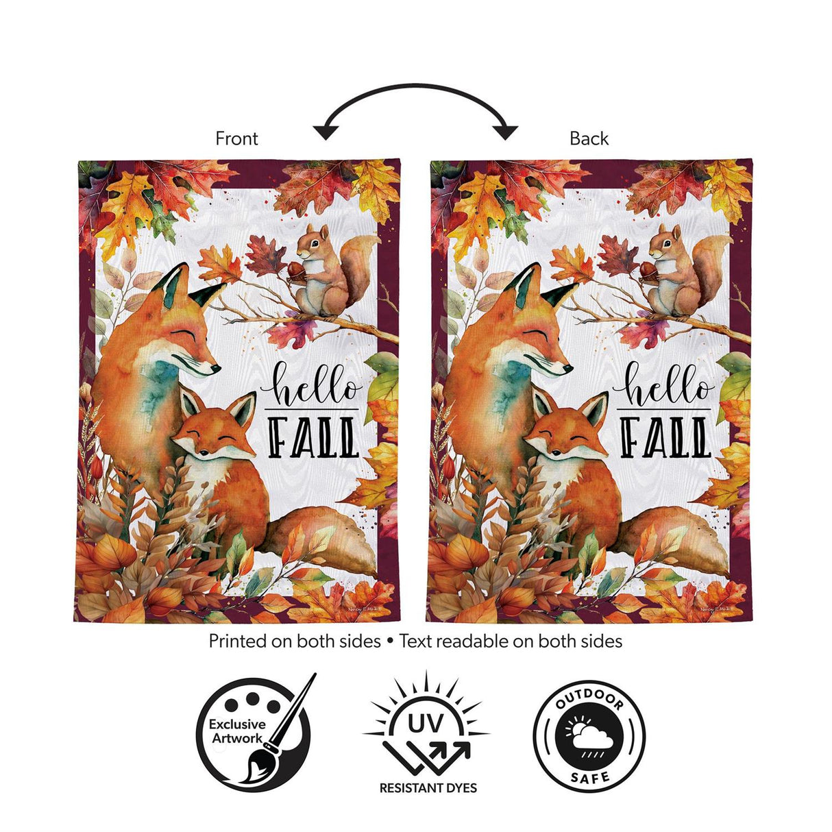 Fox Family Garden Flag