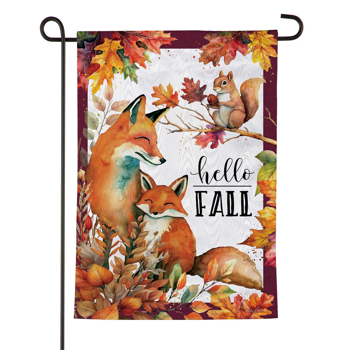 Fox Family Garden Flag